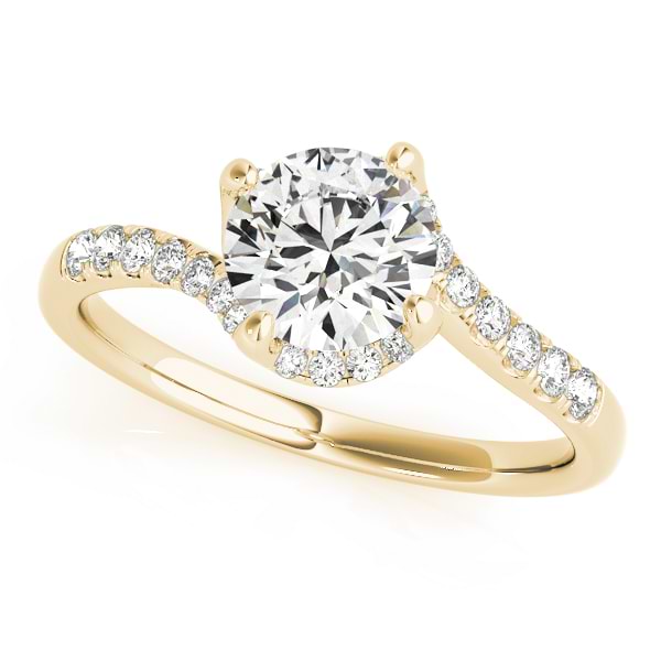 Diamond Twisted Engagement Ring 14k Yellow Gold (1.00ct)