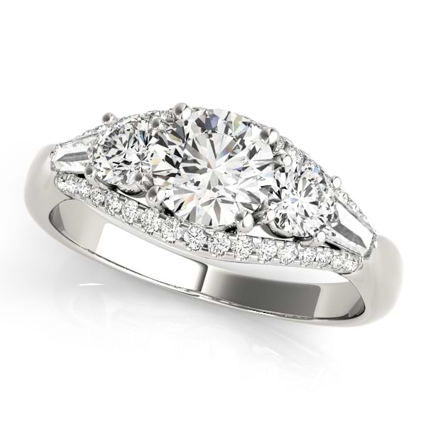 Multi-Stone Baguette Diamond Engagement Ring Platinum (1.38ct)