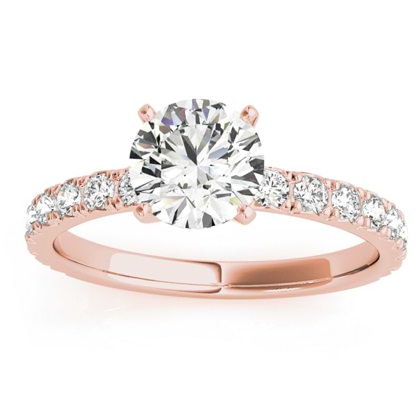 Diamond Single Row Engagement Ring Setting 18k Rose Gold (0.32ct)