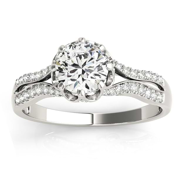 Diamond Twisted Style Engagement Ring Setting Palladium (0.18ct)