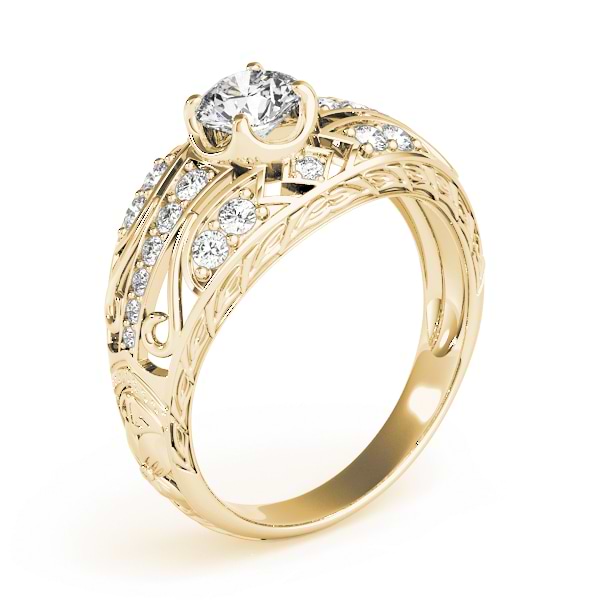 Diamond Art Deco Engagement Ring 14k Yellow Gold (0.73ct) - NG5162