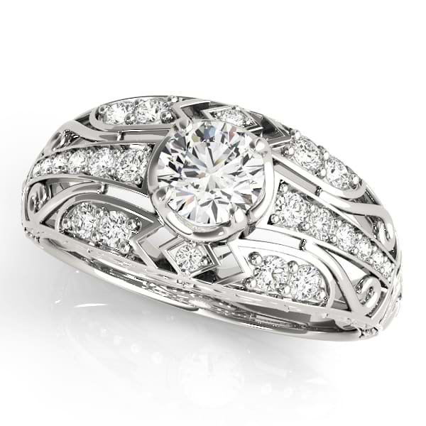 Diamond Art Deco Engagement Ring Palladium (0.73ct)
