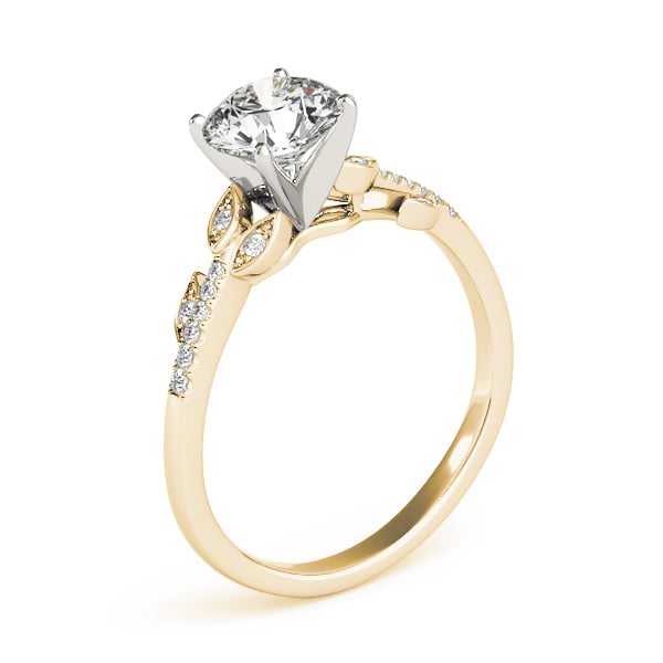 Diamond Vine Leaf Engagement Ring Setting 18K Yellow Gold (0.10ct)