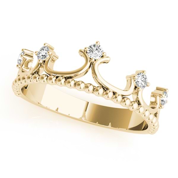 Royal Crown Diamond Ring in 14k Yellow Gold (0.17ct) - NG11698