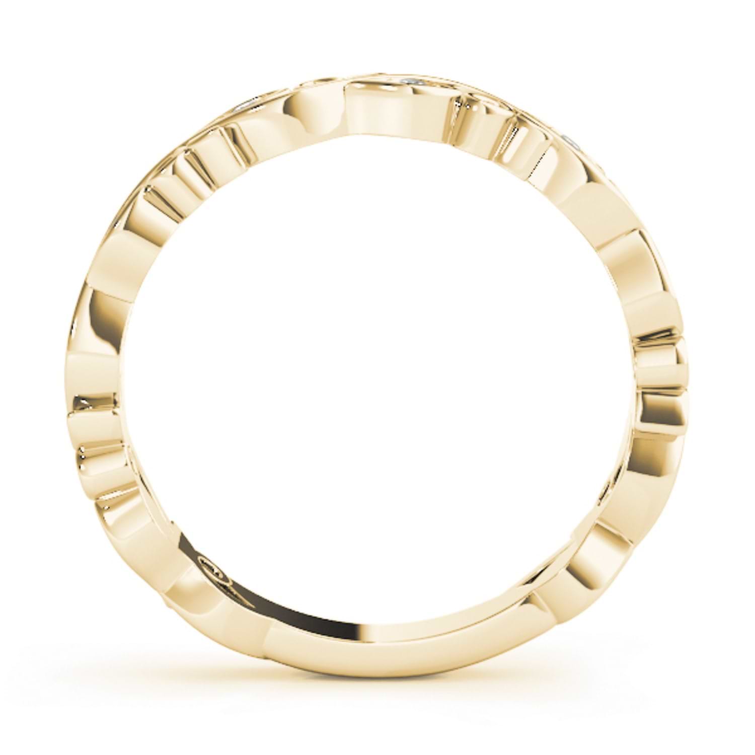 Aquamarine Leaf Fashion Ring Wedding Band 14k Yellow Gold (0.05ct)