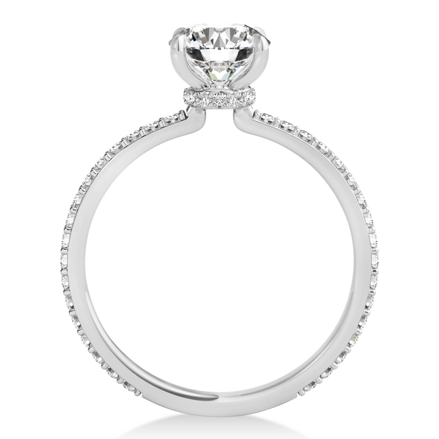 Oval Diamond Hidden Halo Engagement Ring Palladium (1.50ct)