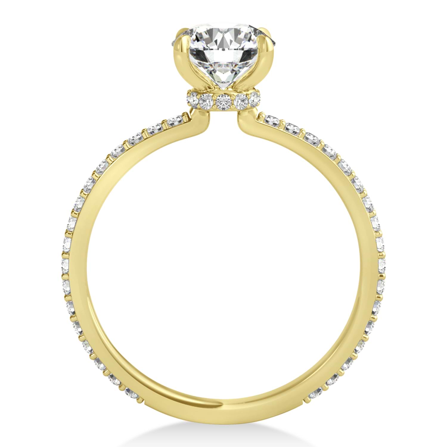 Oval Lab Grown Diamond Hidden Halo Engagement Ring 18k Yellow Gold (1.00ct)