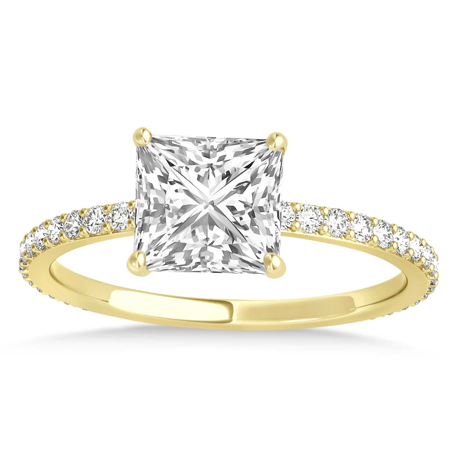 Princess Diamond Hidden Halo Engagement Ring 14k Yellow Gold (0.89ct)