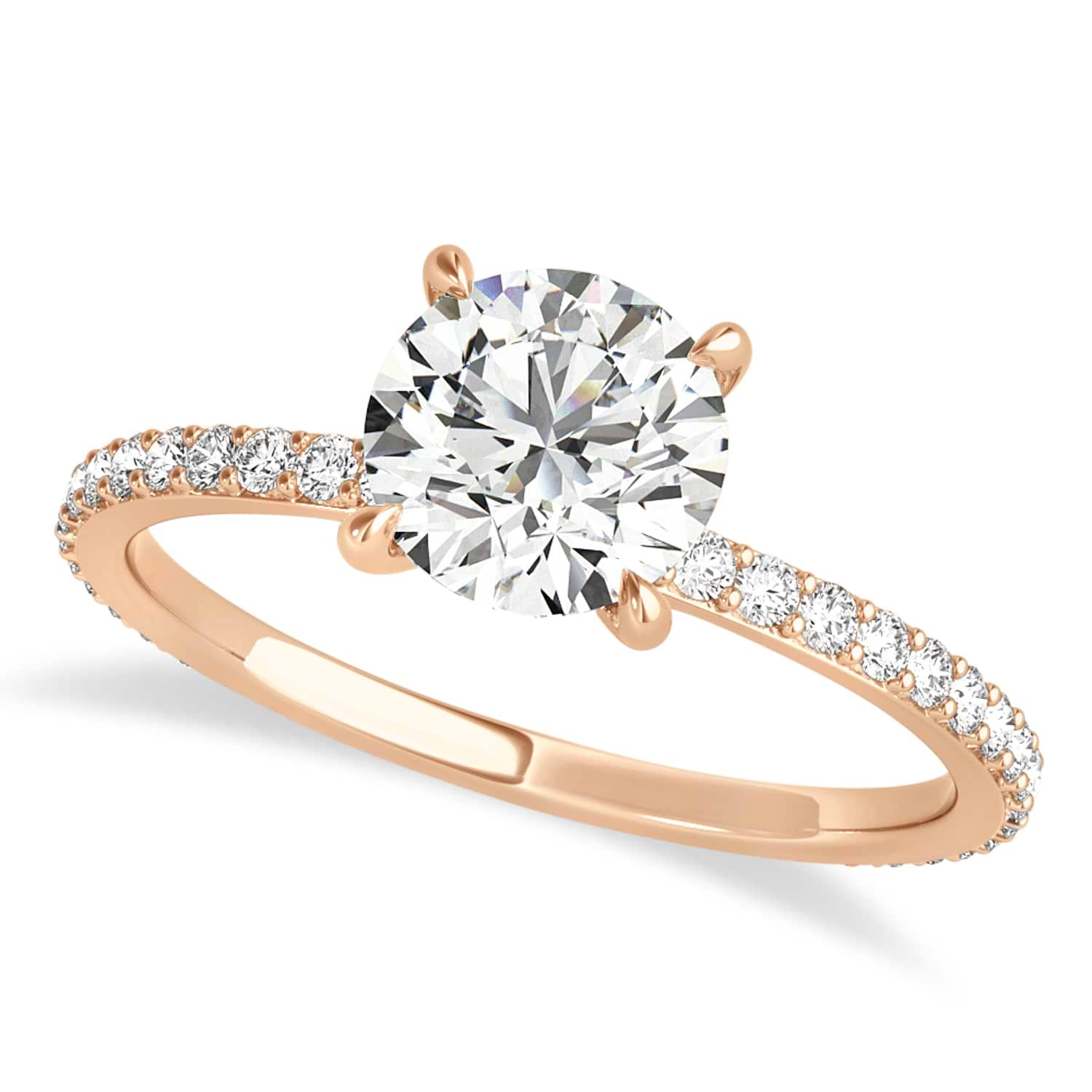 Knife-Edge, Hidden Halo Solitaire  BASHERT JEWELRY - Bashert Jewelry