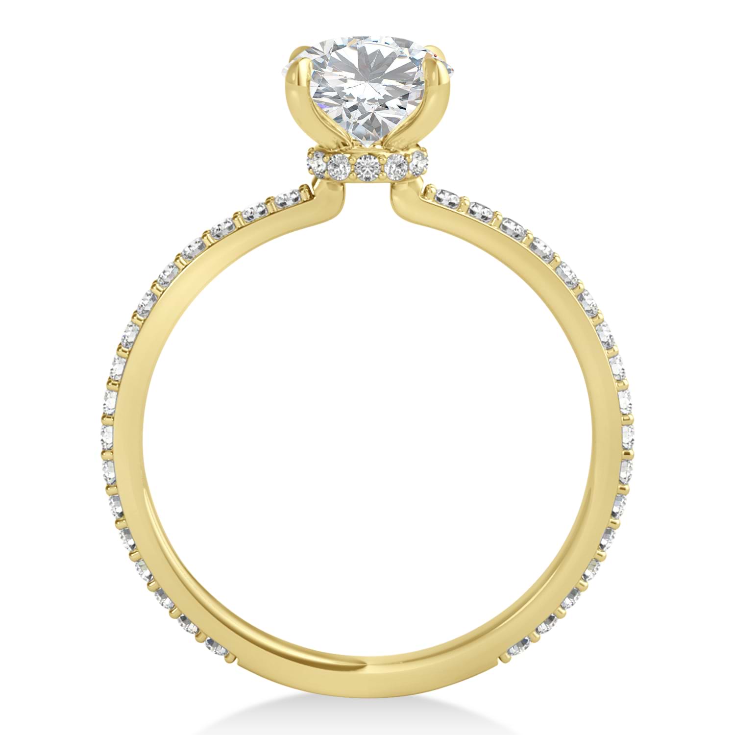 Round Diamond Hidden Halo Engagement Ring 14k Yellow Gold (2.50ct)