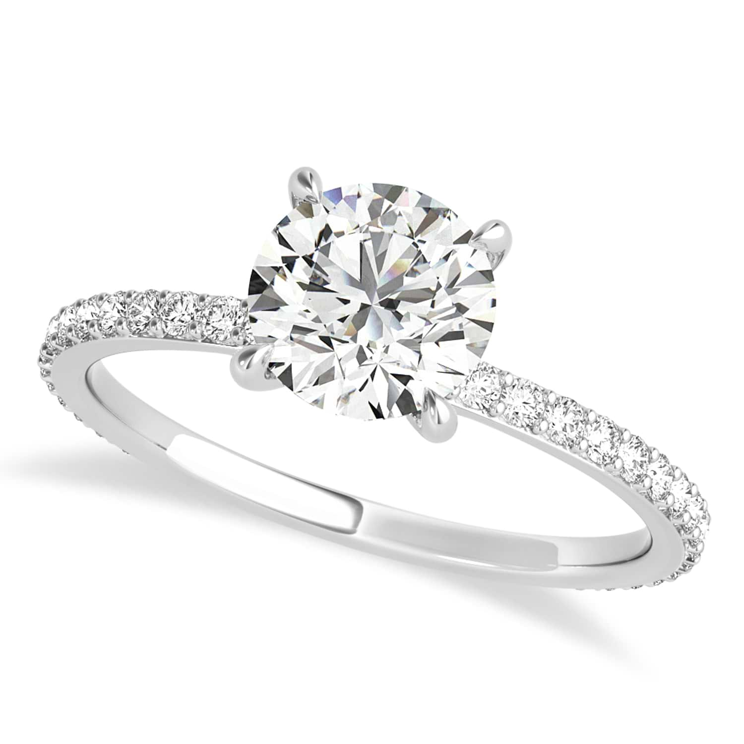 3Ct Round Lab-Created Diamond Solitaire Engagement Ring 14K White