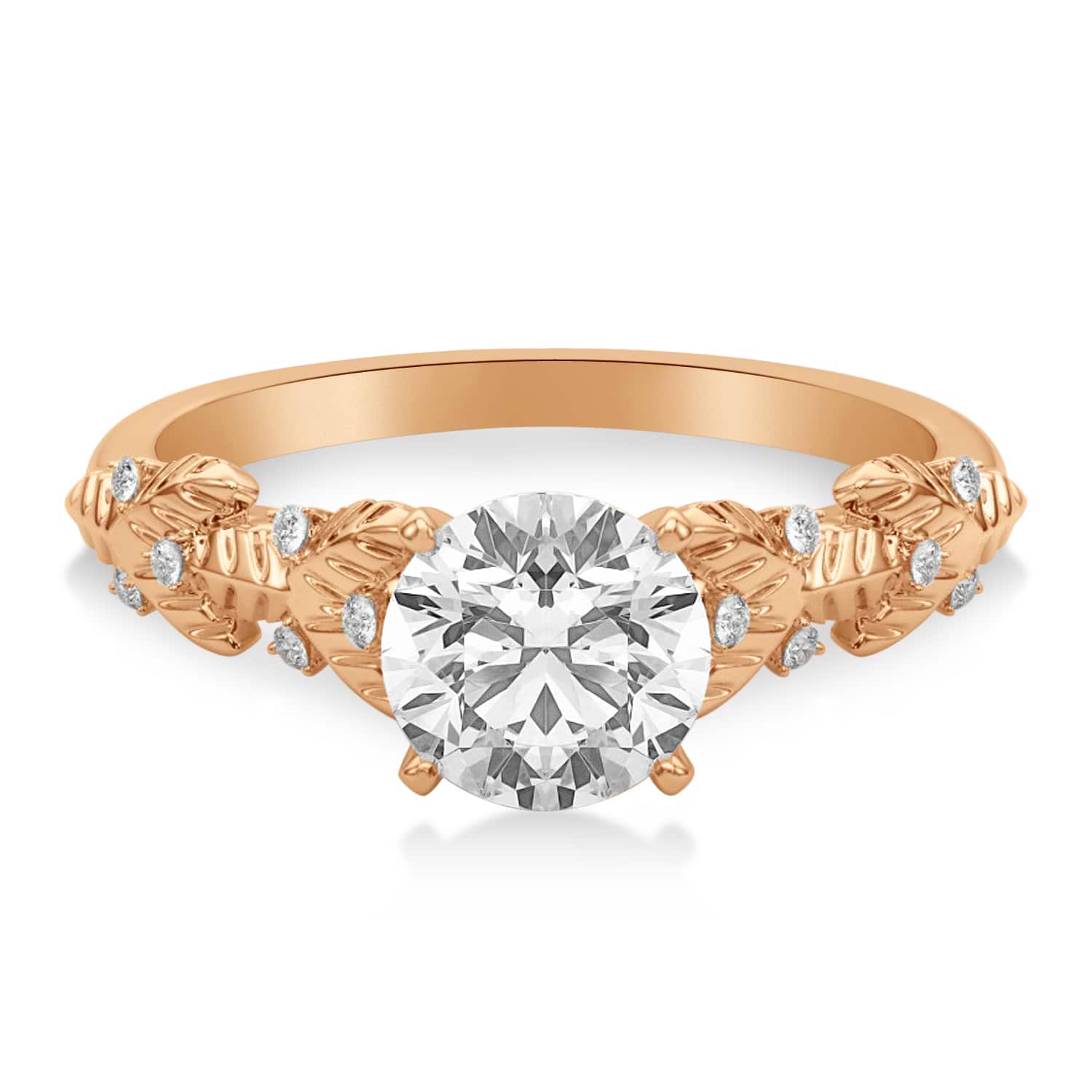 Diamond Floral Vine Engagement Ring 14k Rose Gold (0.05ct)