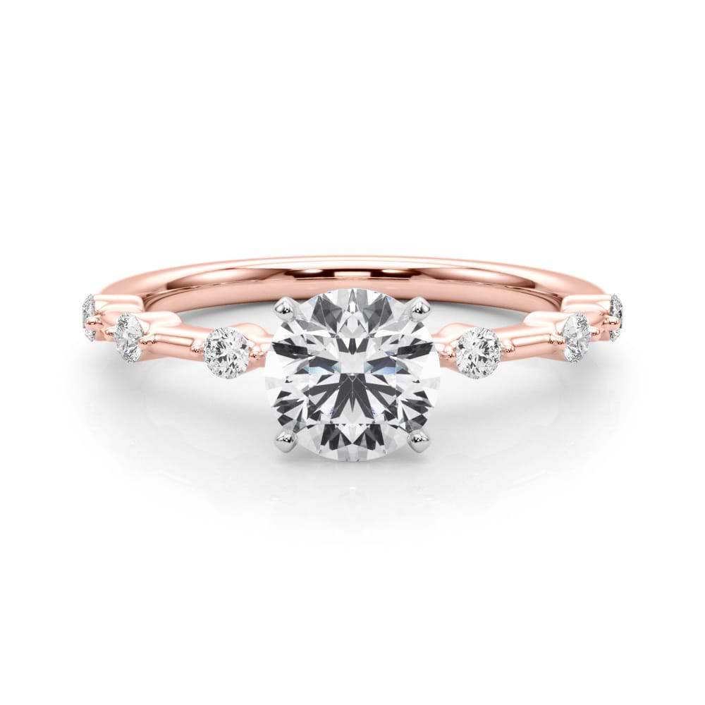 Diamond Accented Engagement Ring 14K Rose Gold (0.20ct)