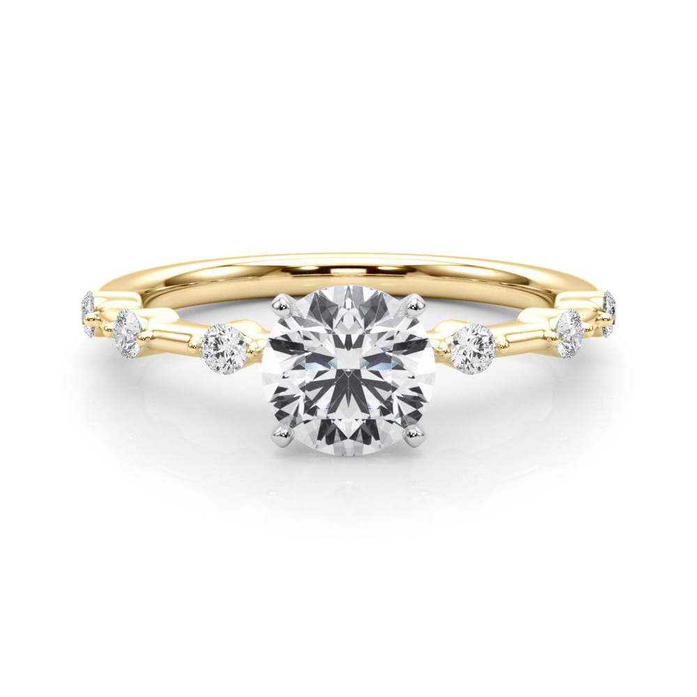 Diamond Accented Engagement Ring 14K Yellow Gold (0.20ct)