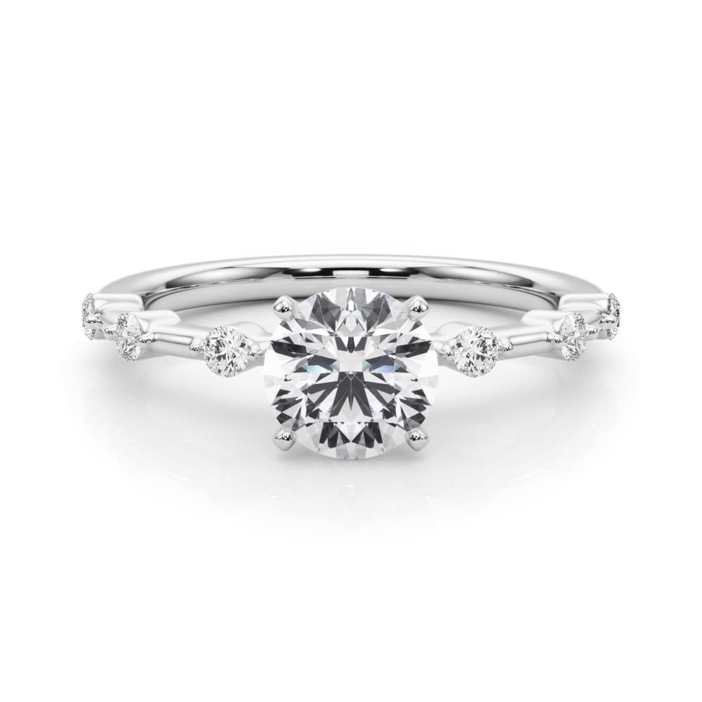 Diamond Accented Engagement Ring in Palladium (0.20ct)