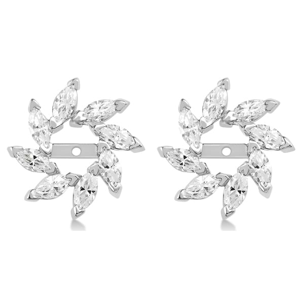 Marquise Earring Jackets in 14k White Gold (1.60ct)