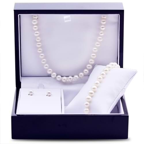 Freshwater Pearl Jewelry Set 6.-6.5mm 14K White Gold