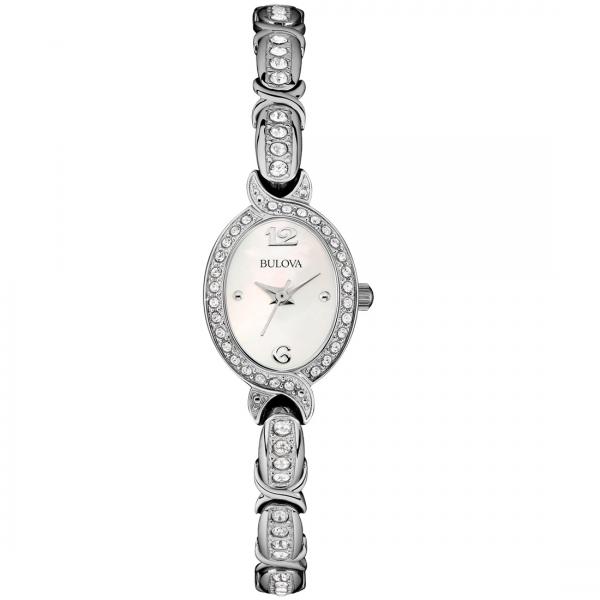 Bulova Women's Swarovski Crystal Oval Stainless Steel Watch Quartz