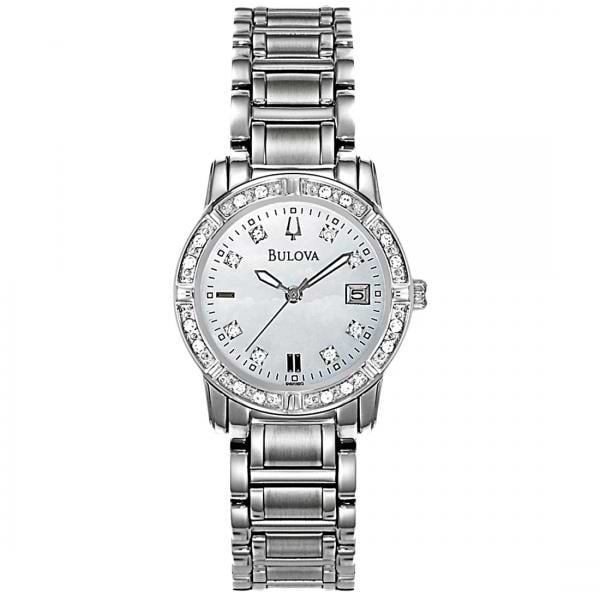 Bulova Women's Diamond Accented Mother-of-Pearl Stainless Steel Watch