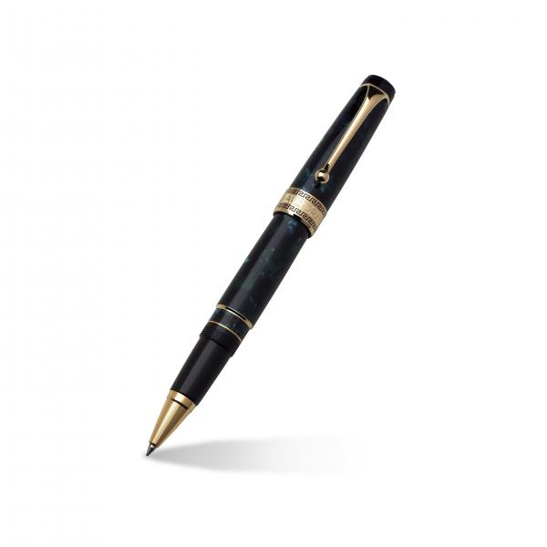 Aurora Optima Green Rollerball Pen w/ 14k Yellow Gold Plated Accents