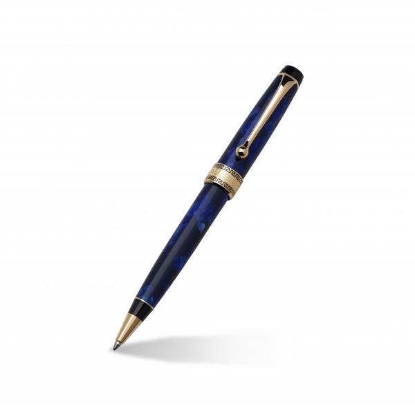 Aurora Optima Ballpoint Pen in Blue & 14k Yellow Gold Plated Accents