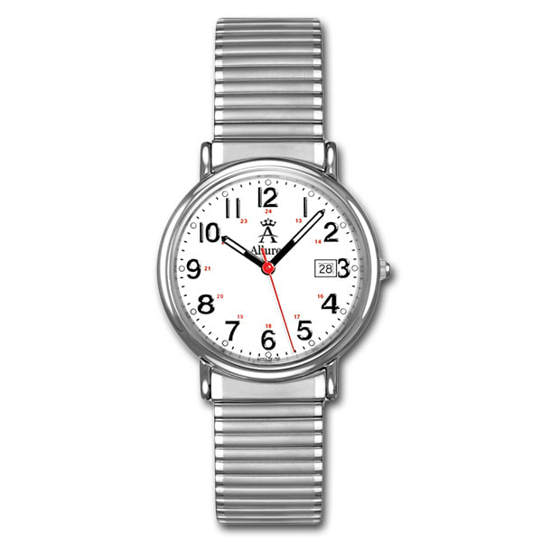 Allurez Men's Classic Round-Case Stainless Steel Wrist Watch Swiss