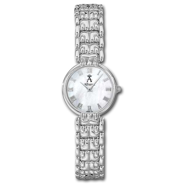 Allurez Pearl Dial Fashion Wrist Watch for Women Stainless Steal