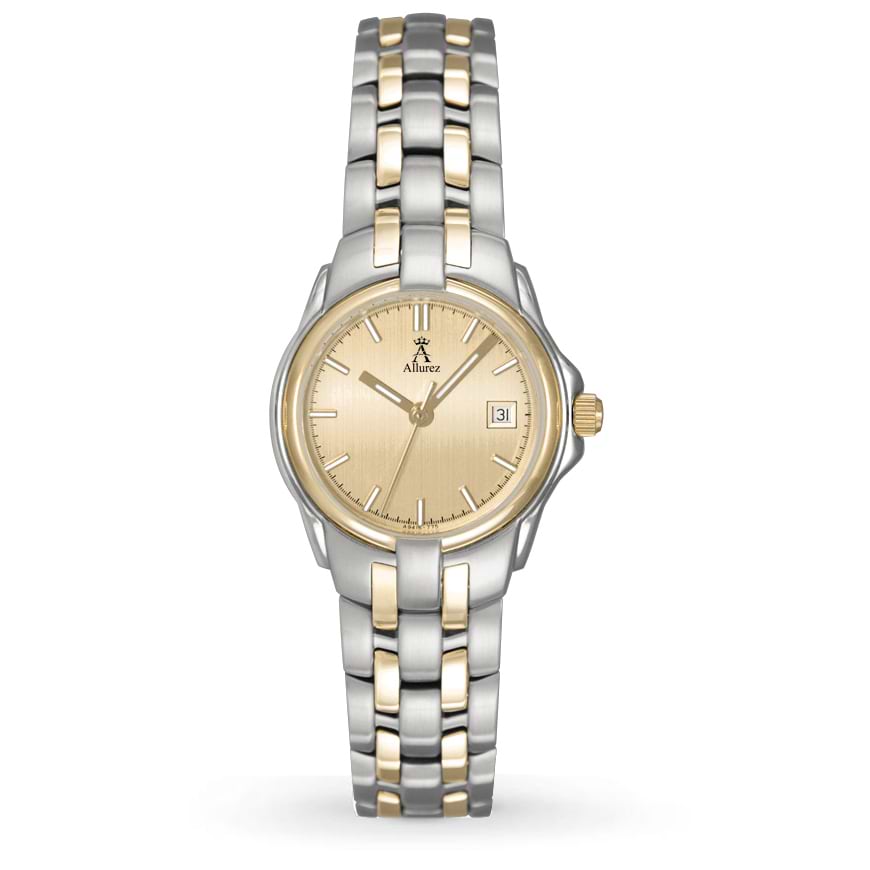 Allurez Women's Gold-tone Stainless Steel Luminous Watch