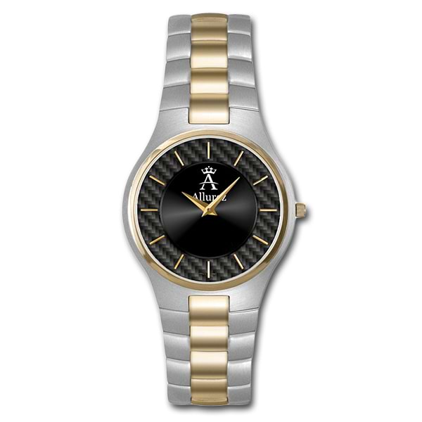 Allurez Men's Two-Tone Stainless Steel & Carbon Fiber Wrist Watch