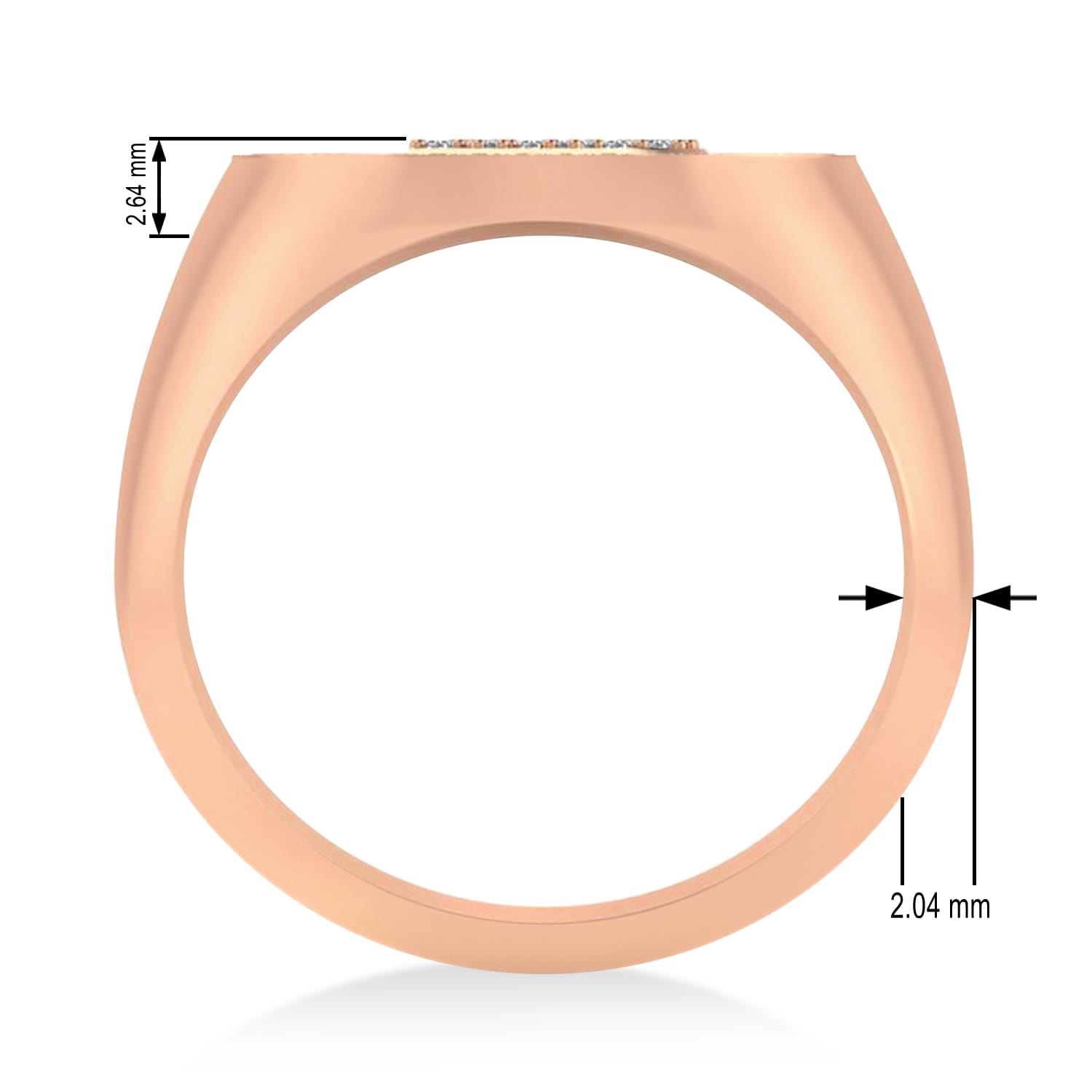 Diamond Cryptocurrency Bitcoin Men's Ring 14k Rose Gold (0.34ct)