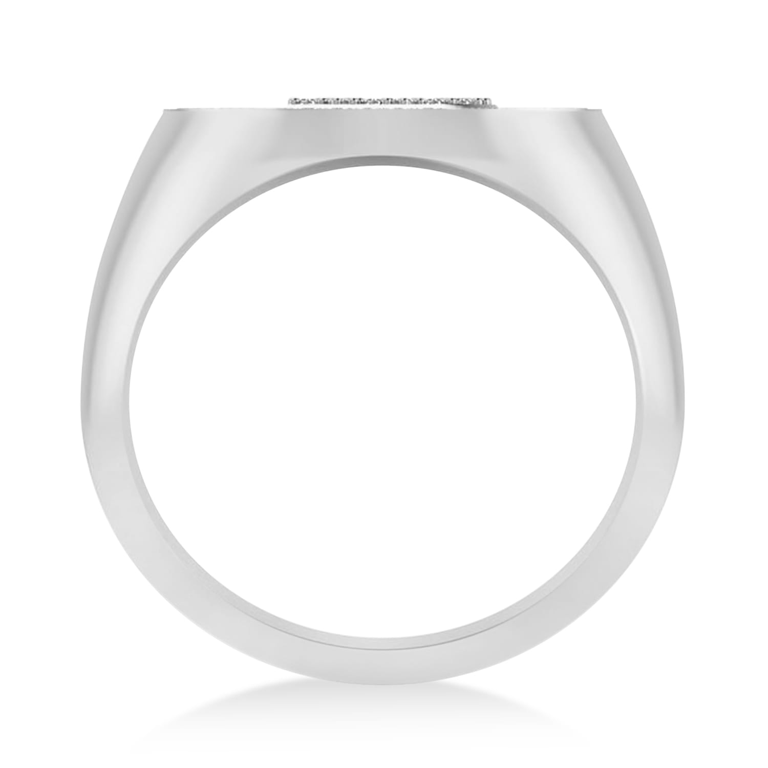 Diamond Cryptocurrency Bitcoin Men's Ring 14k White Gold (0.34ct)