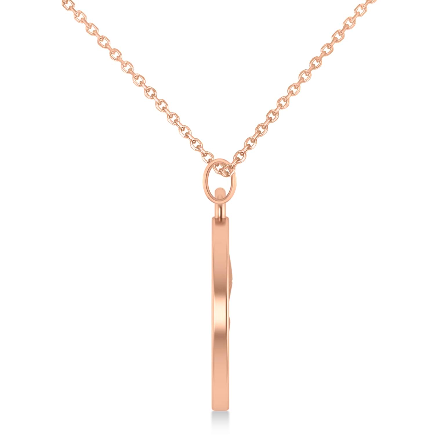 Cryptocurrency Ethereum Pendant Necklace With Bail 14k Rose Gold
