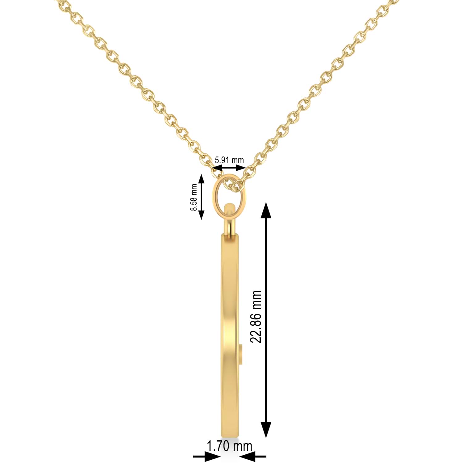 Cryptocurrency Dogecoin Pendant Necklace With Bail 14k Yellow Gold