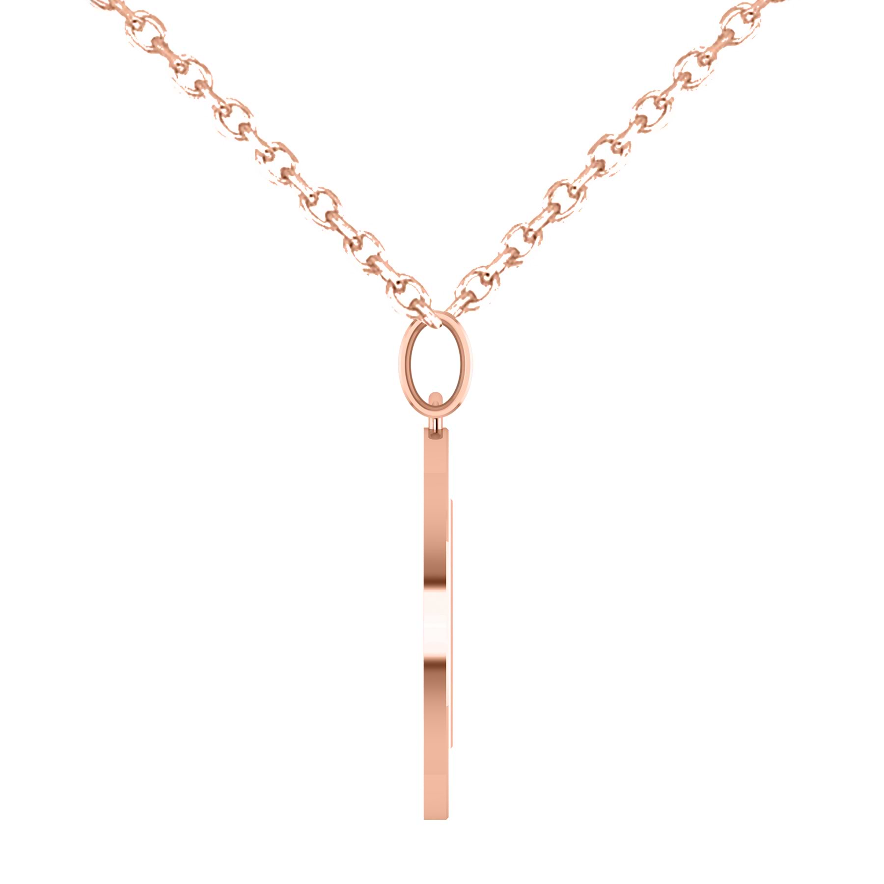 Large Cryptocurrency Bitcoin Pendant Necklace 14k Rose Gold