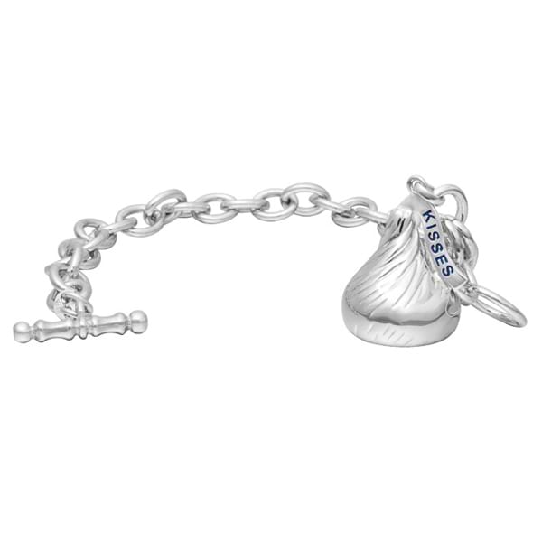 Hershey's Kiss Medium Toggle Bracelet 1 Charm Sterling Silver