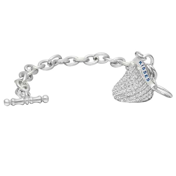 Hershey's Kiss Diamond Toggle Bracelet 1 Charm 14k White Gold (1.15ct)