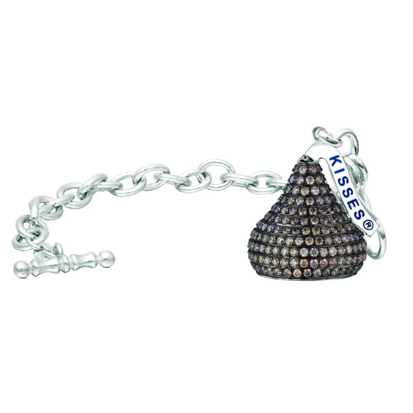 Hershey's Kiss Brown Diamond Toggle Bracelet 14k White Gold (12.50ct)