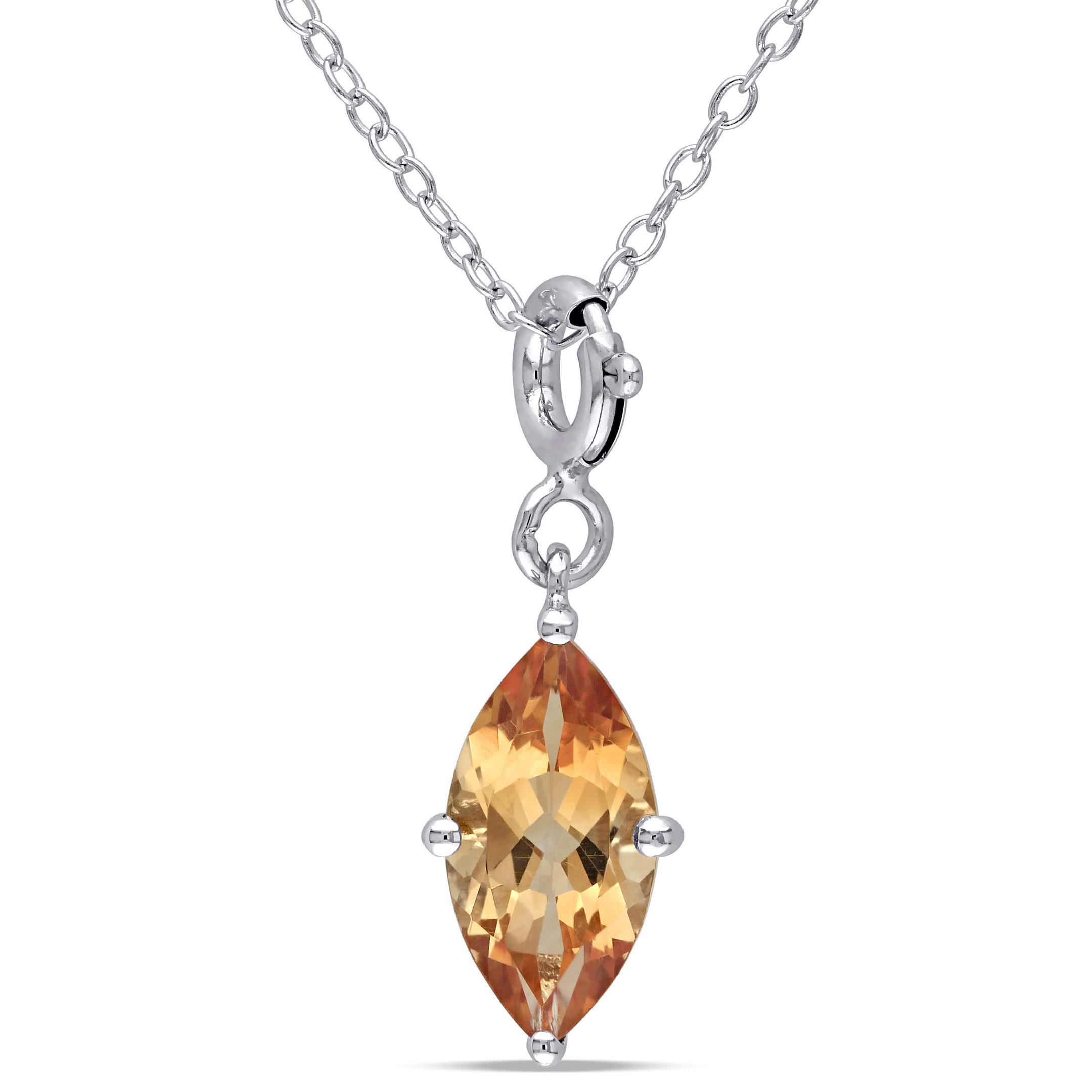 Marquise Citrine Enhancer Pendant Sterling Silver (1.33ct)