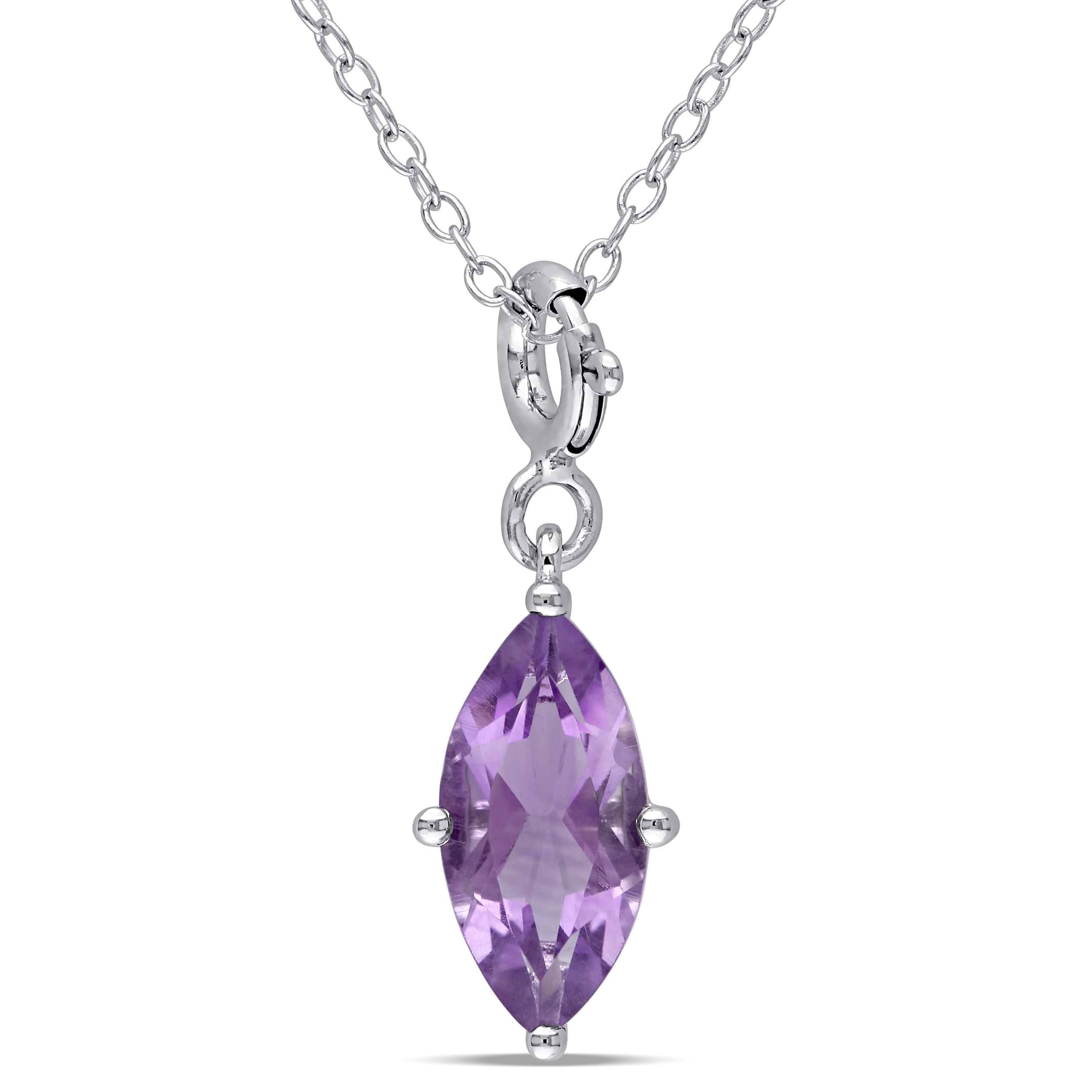 Marquise Amethyst Pendant Enhancer Sterling Silver (1.33ct)