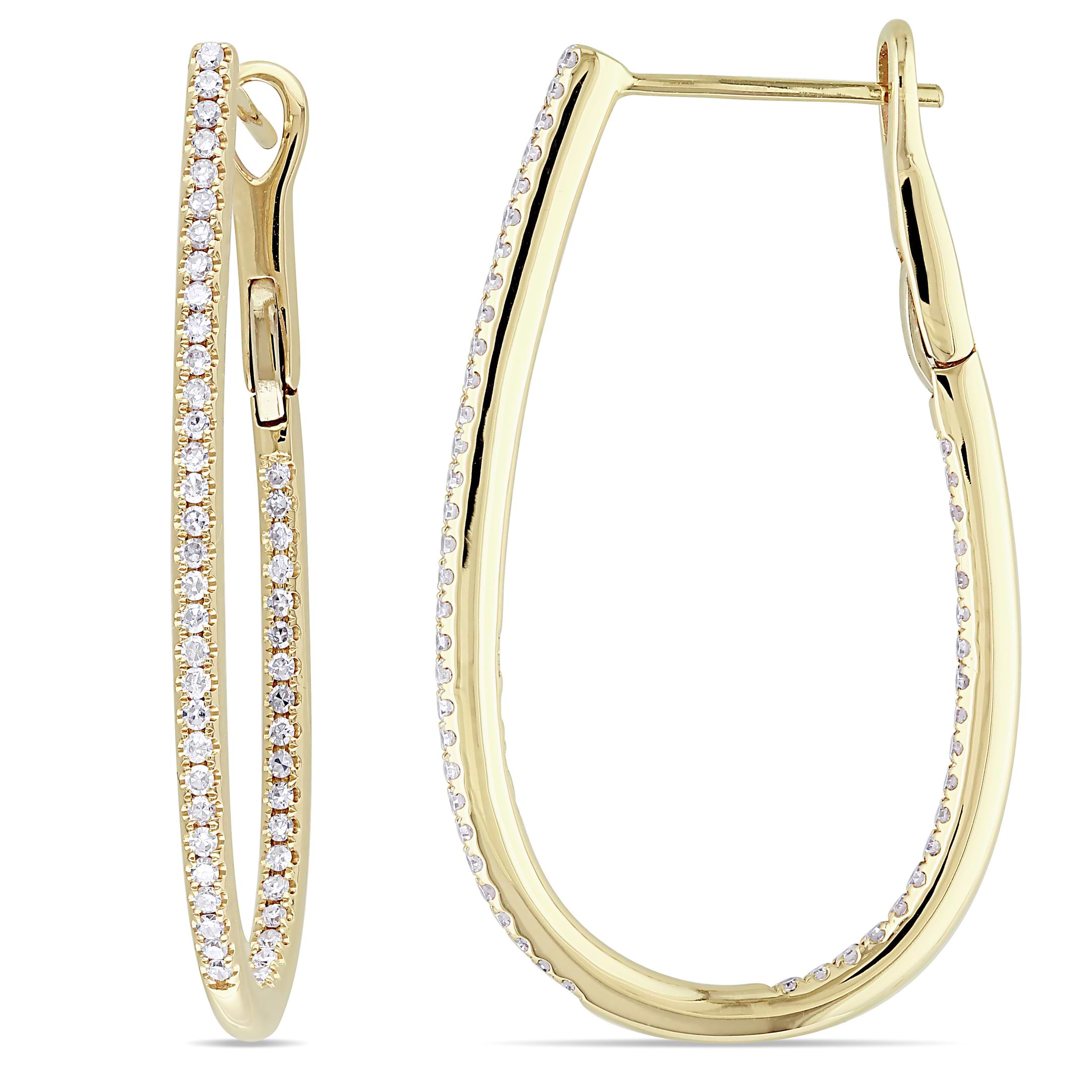 Diamond Loop Cuff Earrings 14k Yellow Gold (0.50ct)
