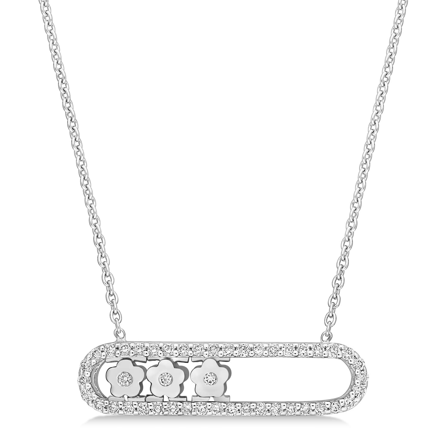 Round Diamond Pendant Necklace 14k White Gold (0.25 ct)