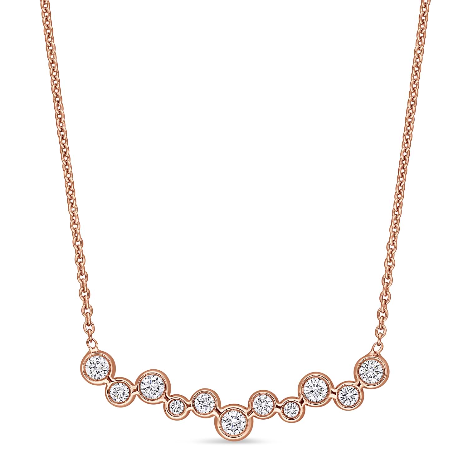 Round Diamond Necklace 18k Rose Gold (0.35 ct)