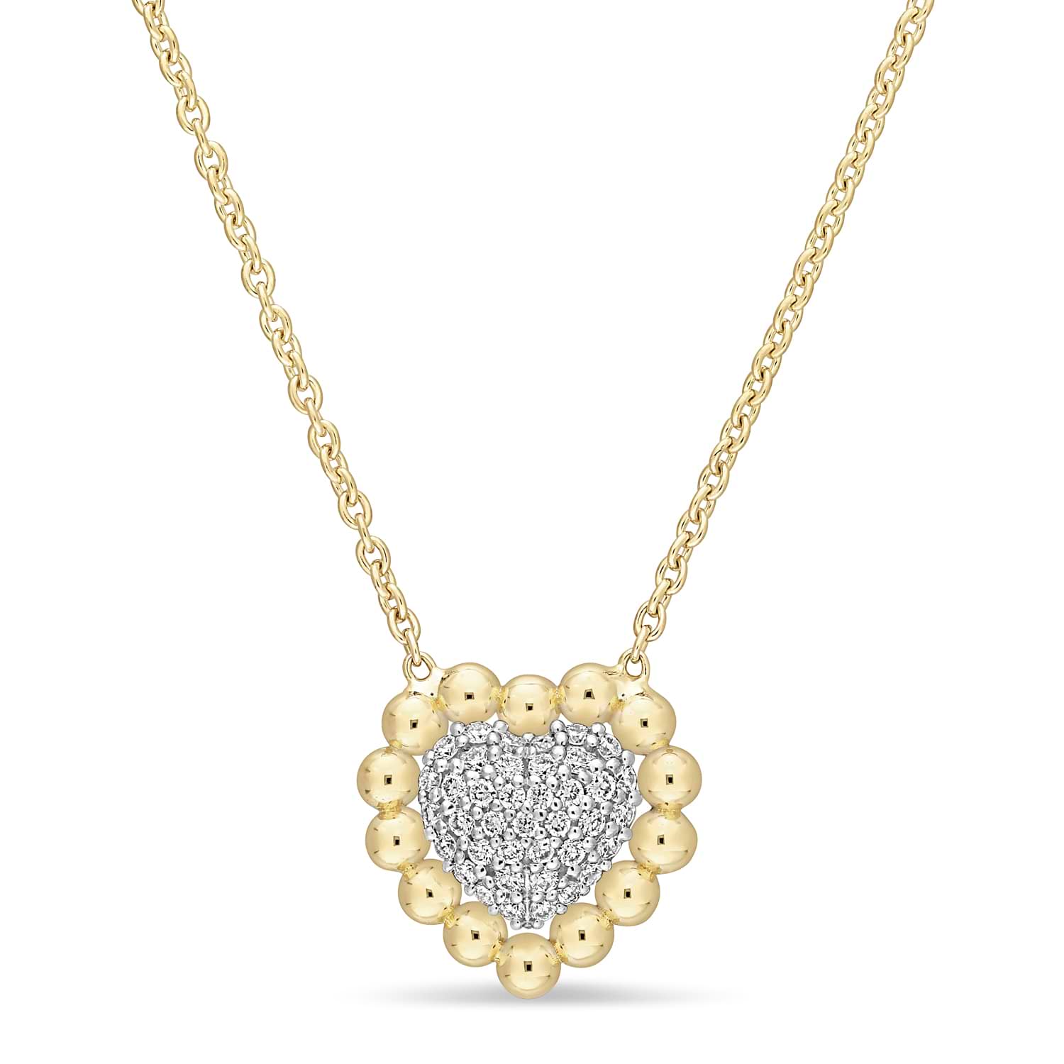 Round Diamond Pendant Necklace 18k Yellow Gold (0.14 ct)