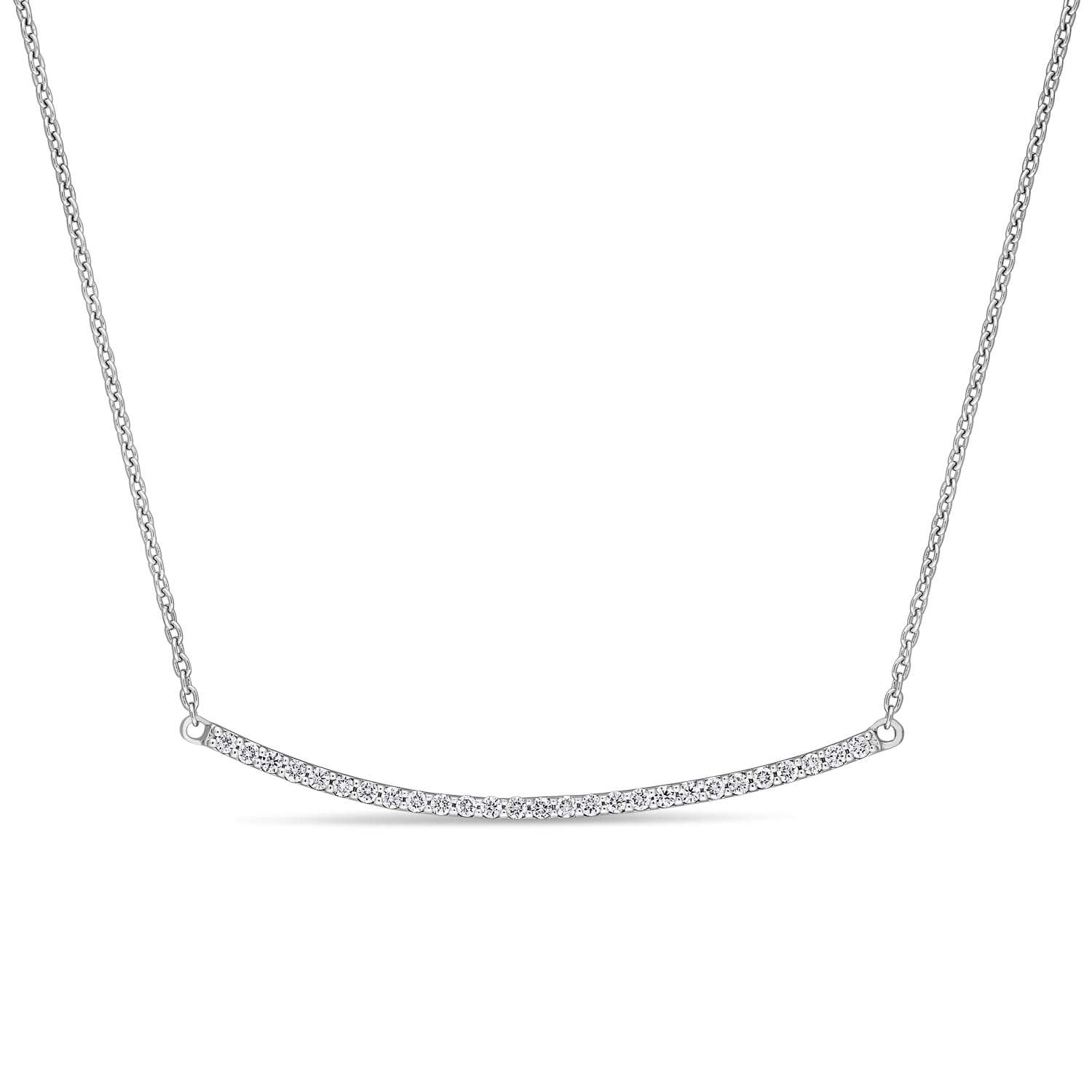 Round Diamond Necklace 18k White Gold (0.20 ct)