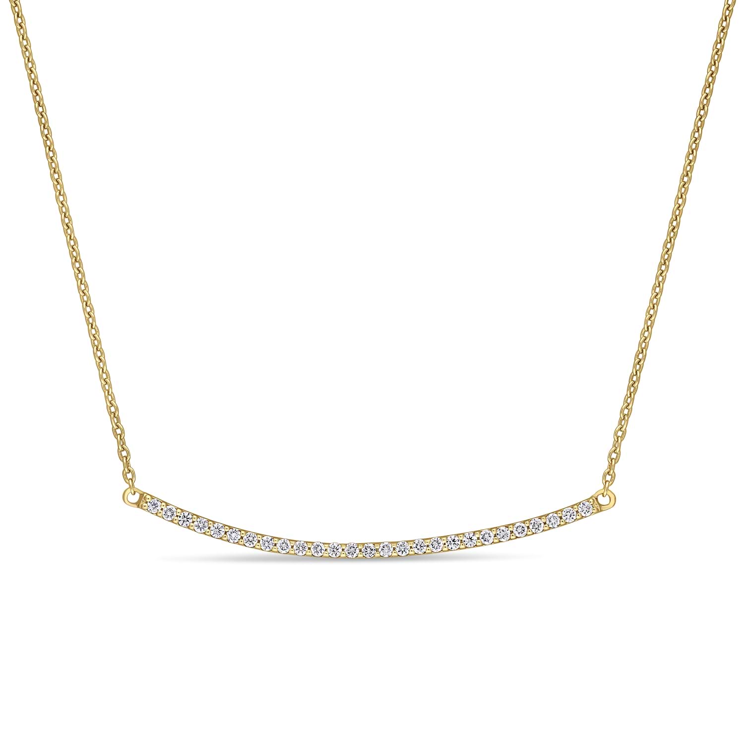Round Diamond Necklace 18k Yellow Gold (0.20 ct)