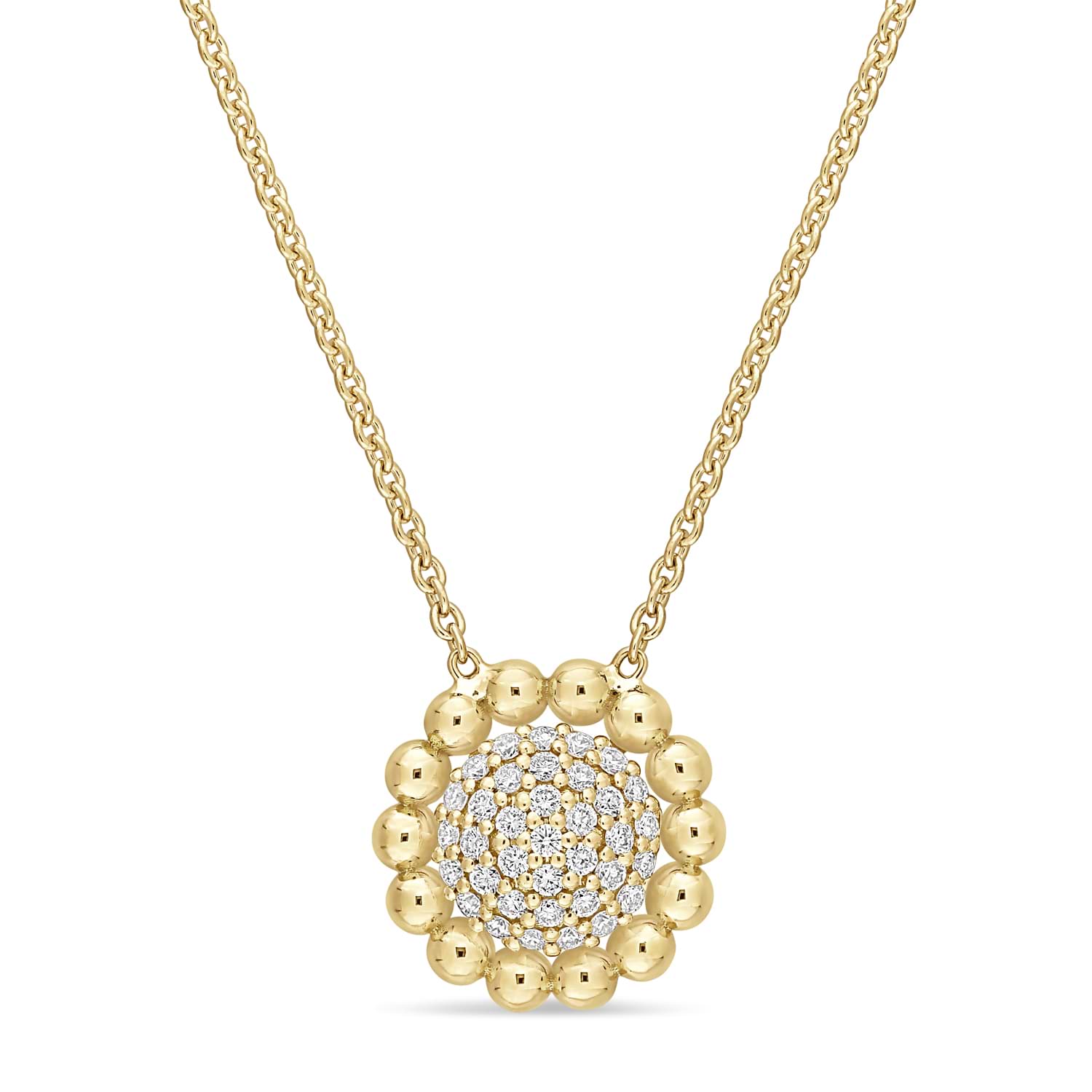 Round Diamond Loop Pendant Necklace 18k Yellow Gold (0.20 ct)