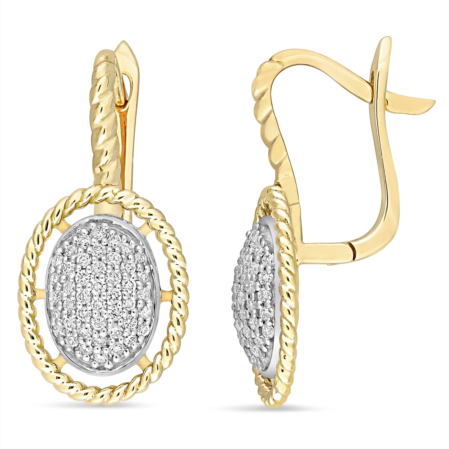 Round Diamond Cuff Earrings 18k Yellow Gold (0.40 ct)