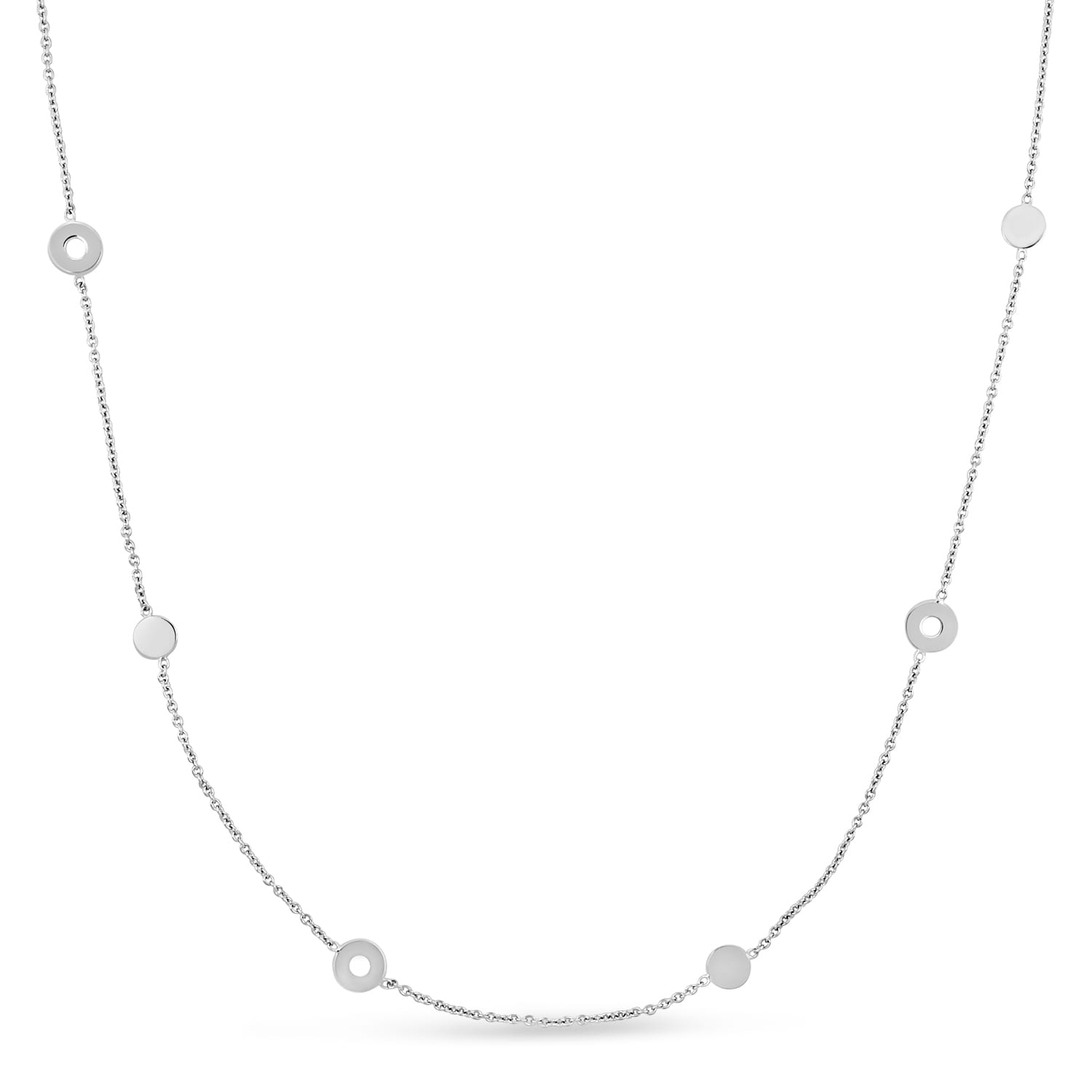 Fancy Circles Necklace 18k White Gold