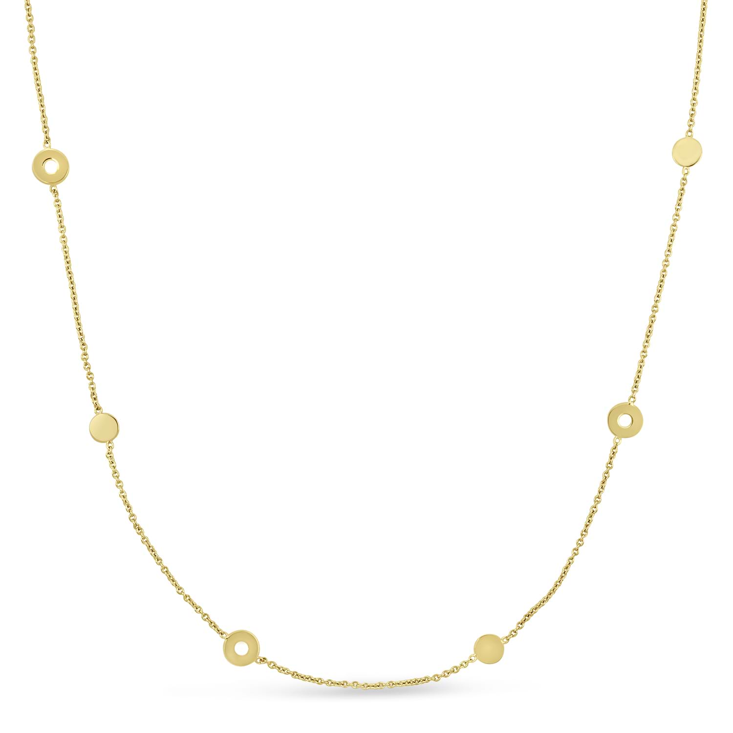 Fancy Circles Necklace 18k Yellow Gold