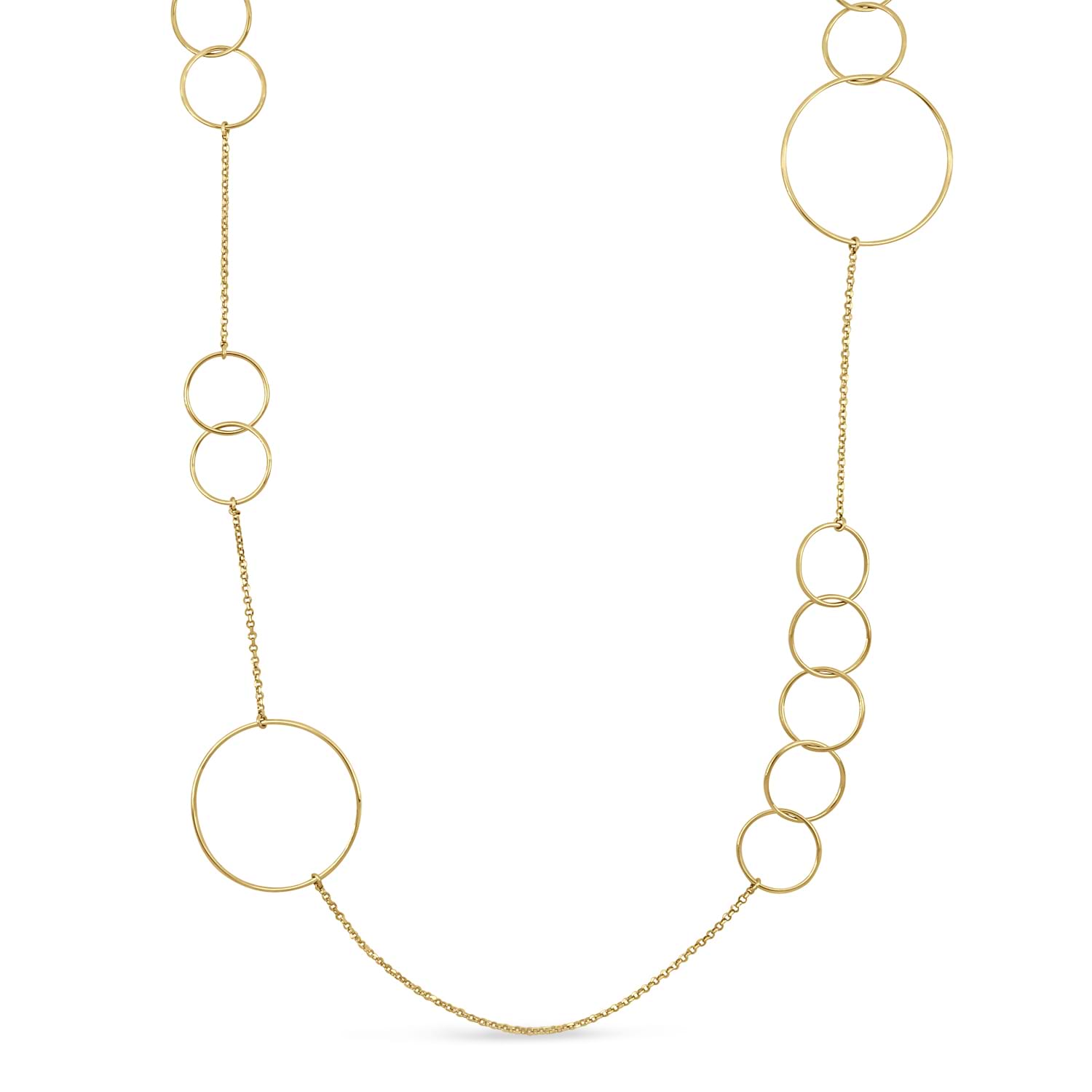 Multi-Circle Fancy Necklace 18k Yellow Gold